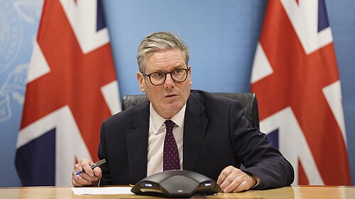 Picture of PM Starmer on a call